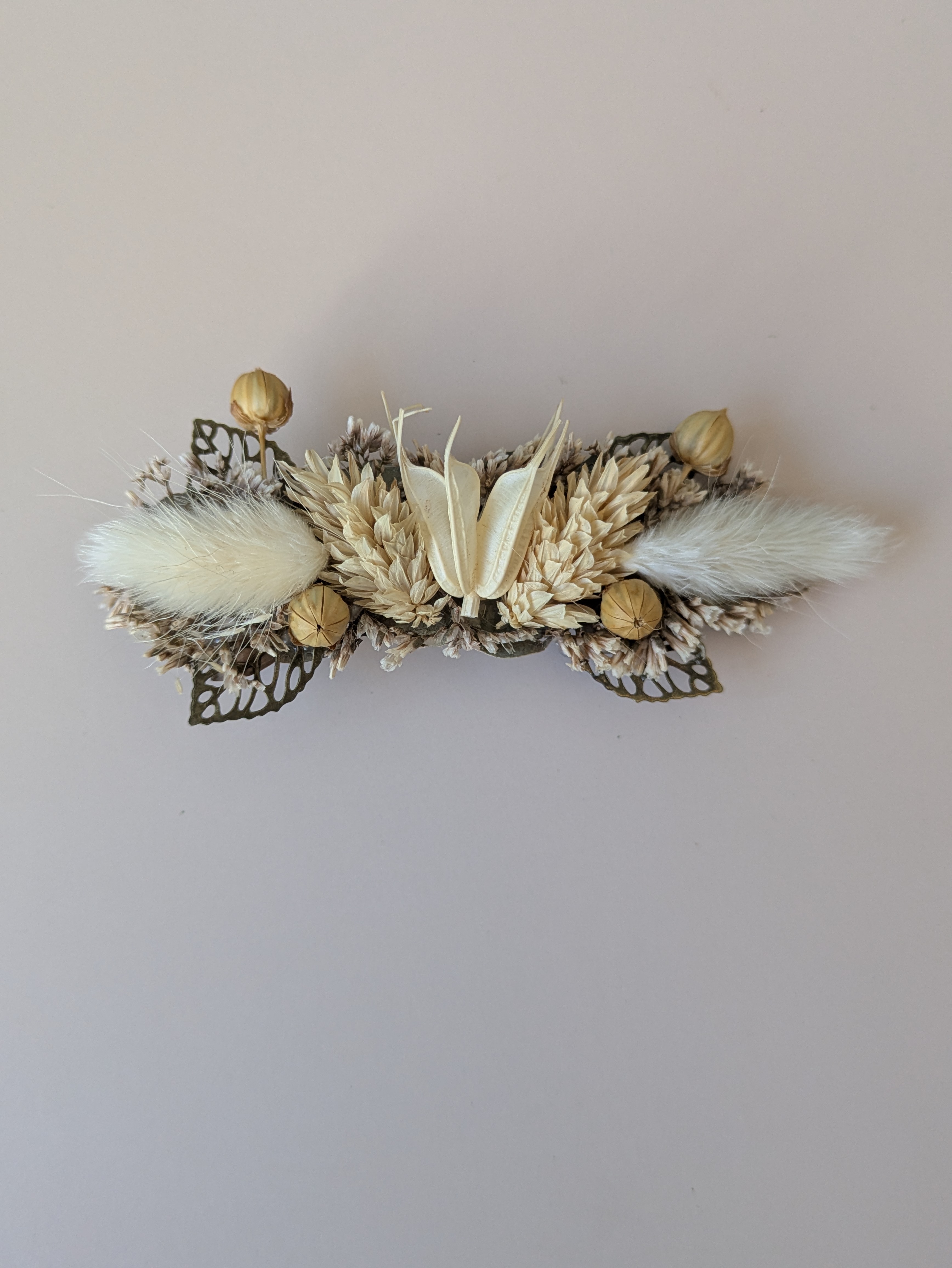 Barrette fleurs séchées 