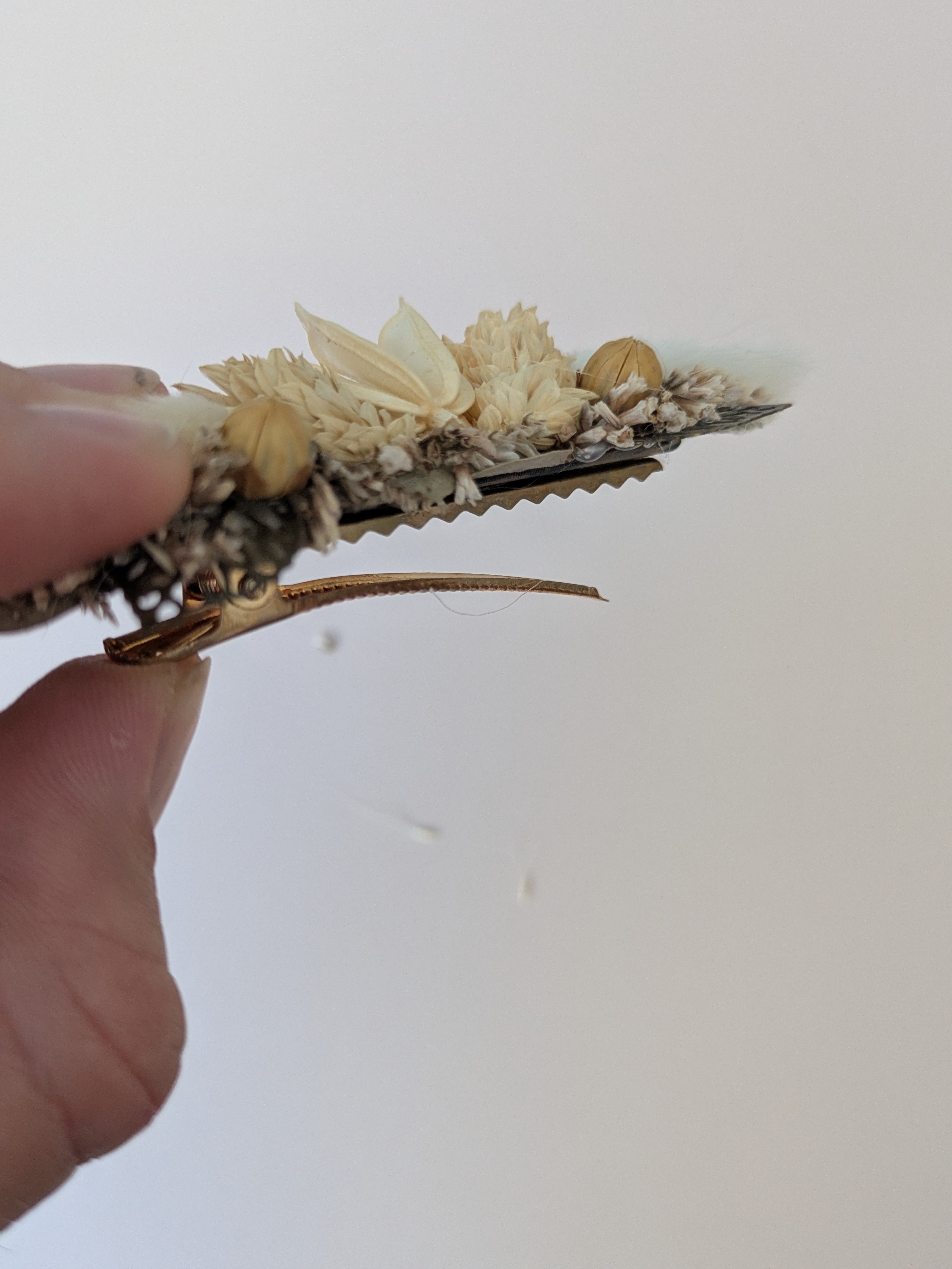 Barrette fleurs séchées 