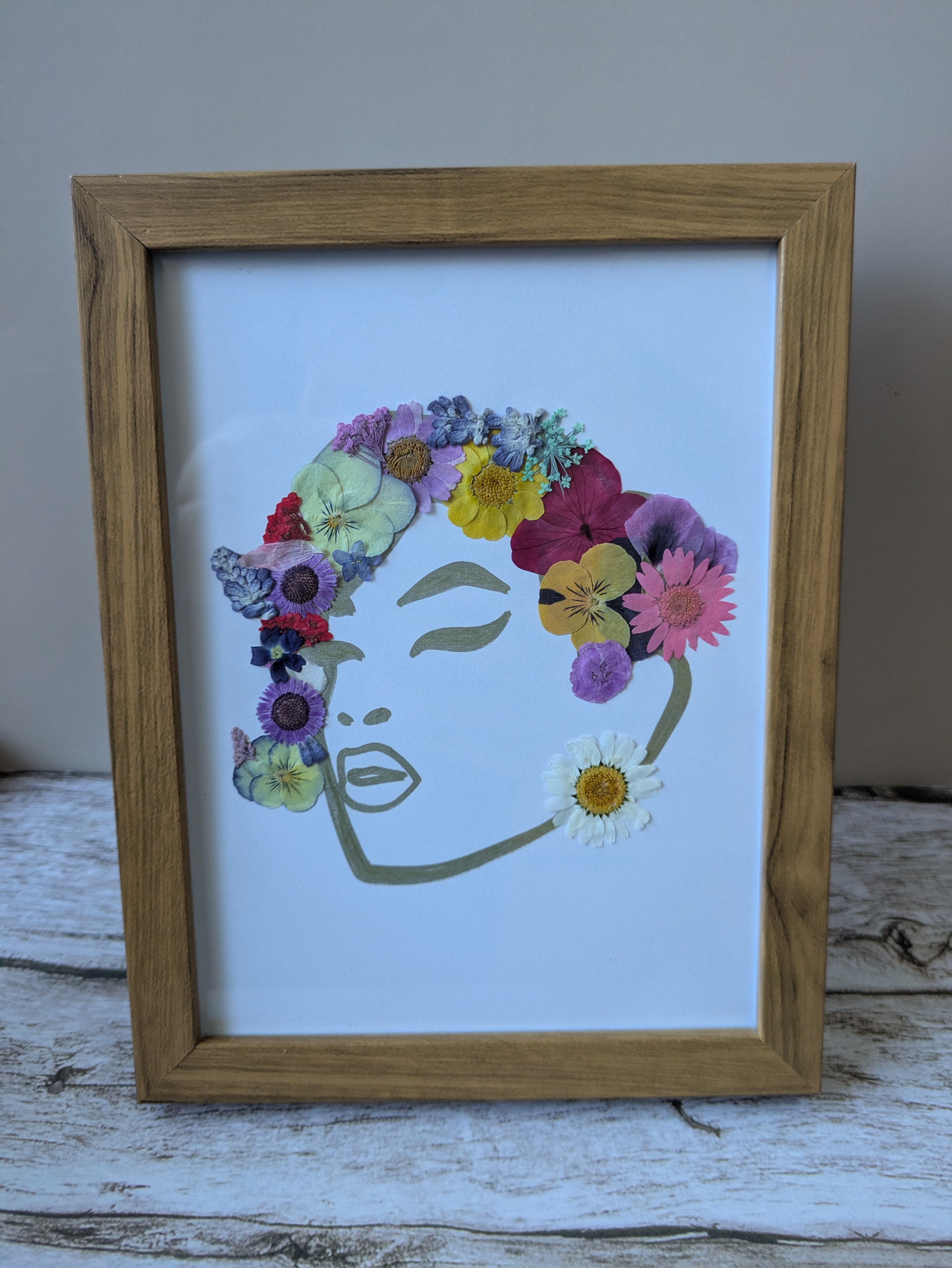 Cadre fleurs pressées Maryline 