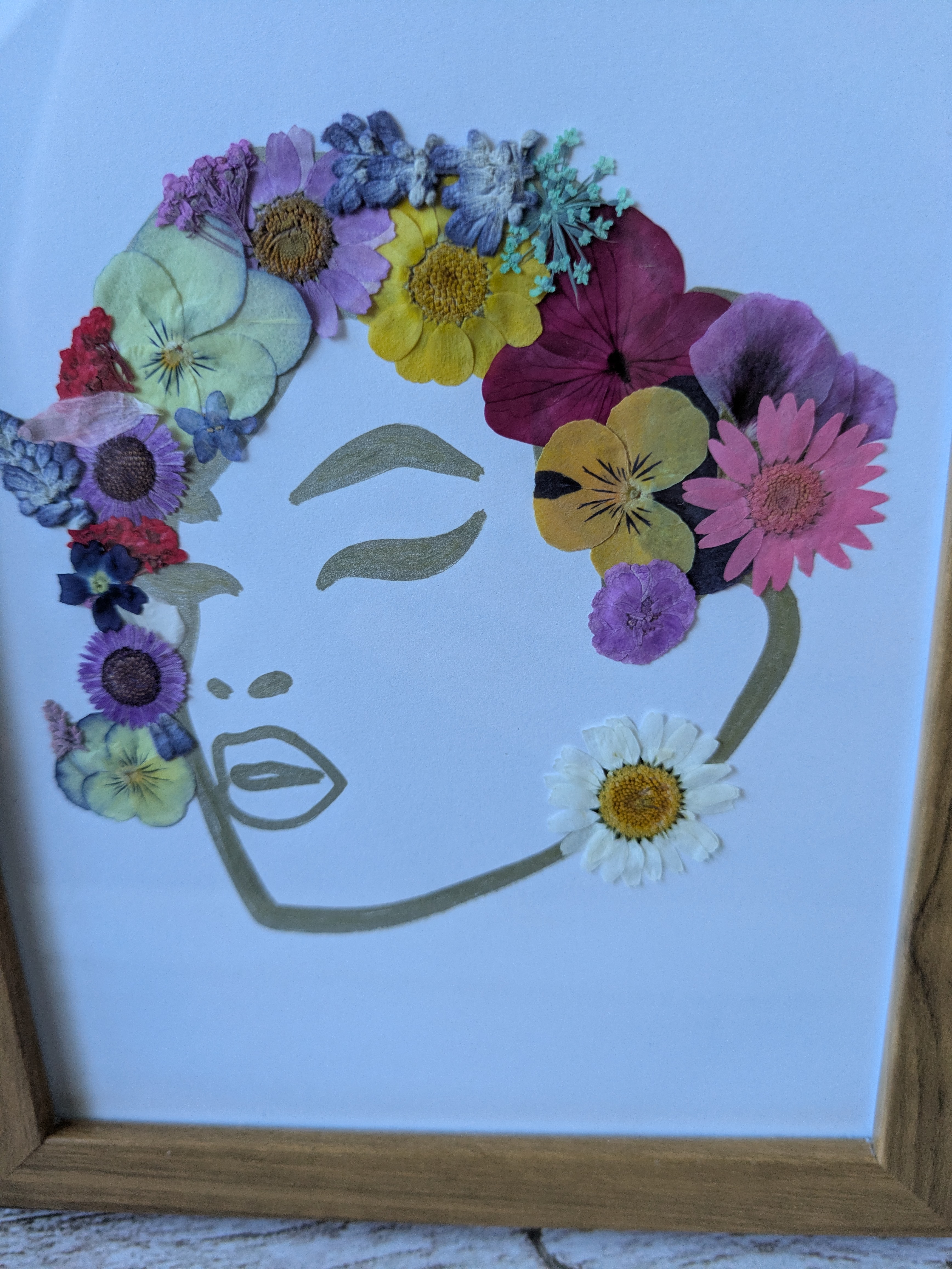 Cadre fleurs pressées Maryline 